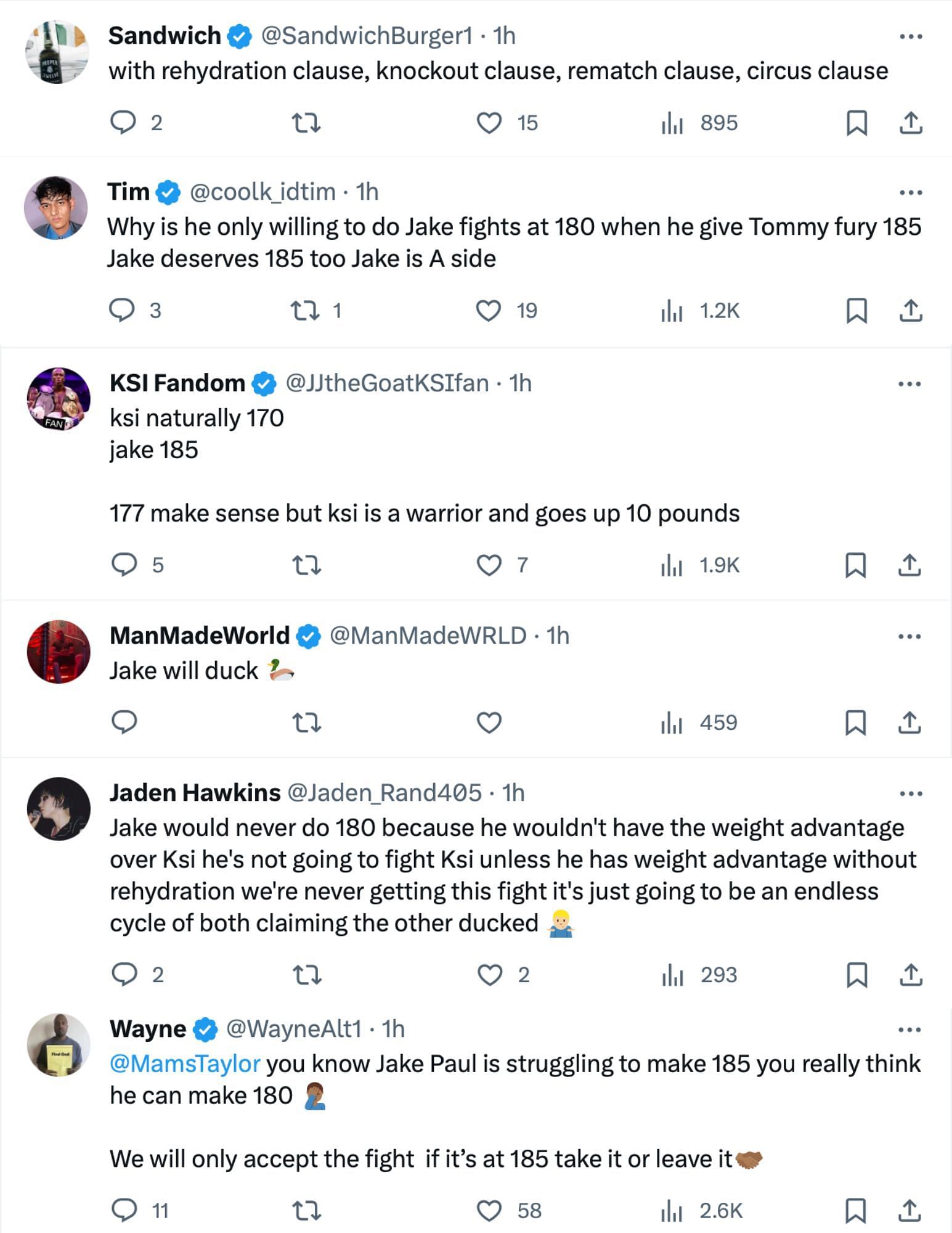 Fan reactions to KSI's manager proposing an offer to Jake Paul [via @happypunch on X]