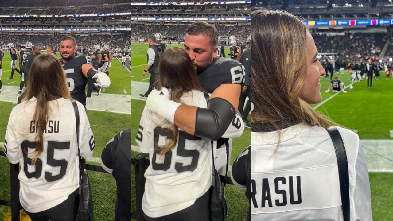 Sabrina Ionescu shared photos of her attending the Raiders game on Thursday night. (via IG: sabrina_i)