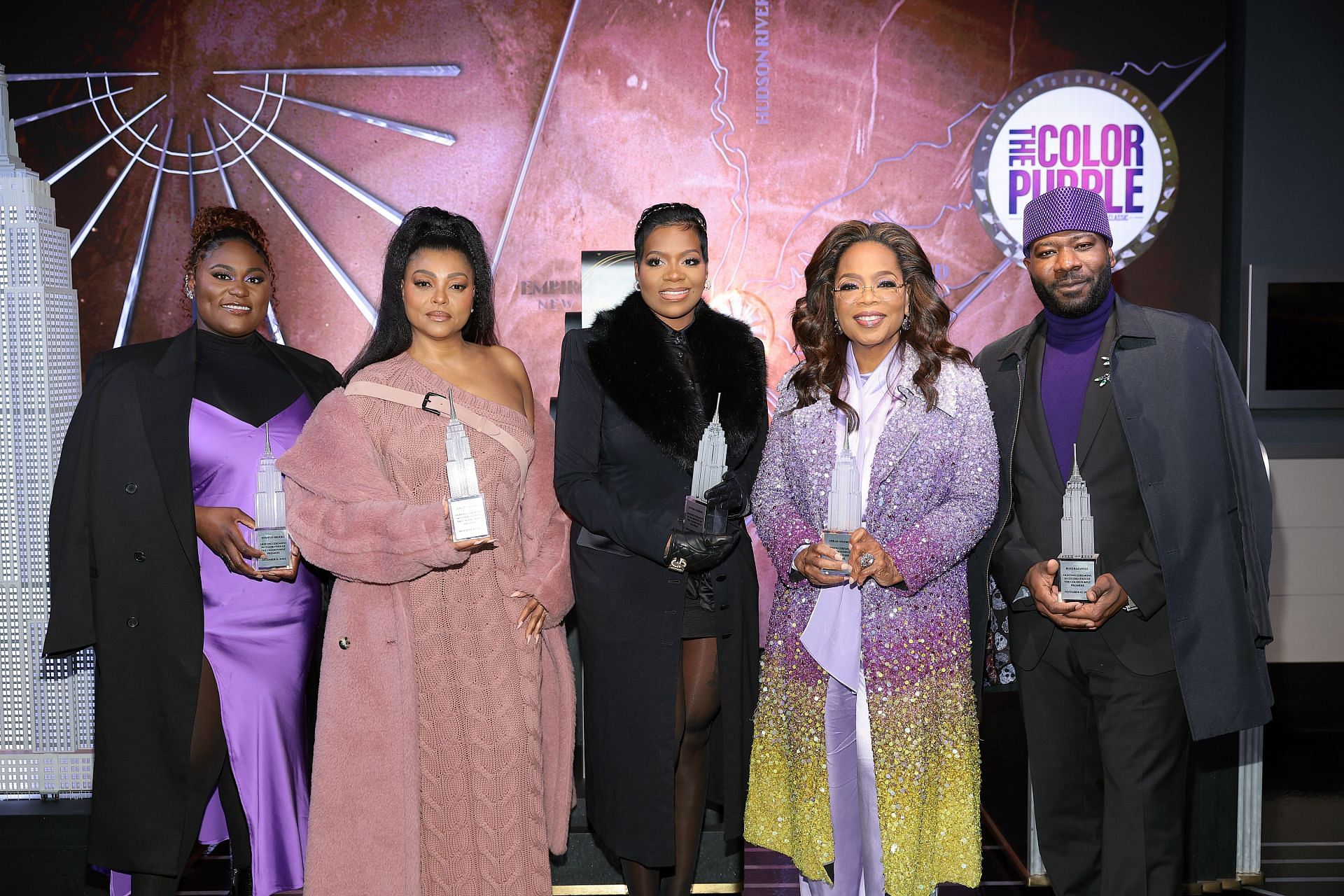 Oprah &amp; the Cast of &quot;The Color Purple&quot; Light the Empire State Building in Celebration of the Premiere