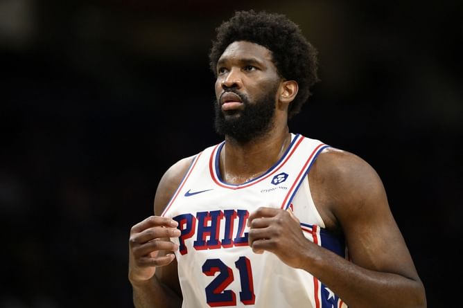 Watch: Joel Embiid potentially dodges huge fine after almost dropping 'Triple H' celebration against Hawks