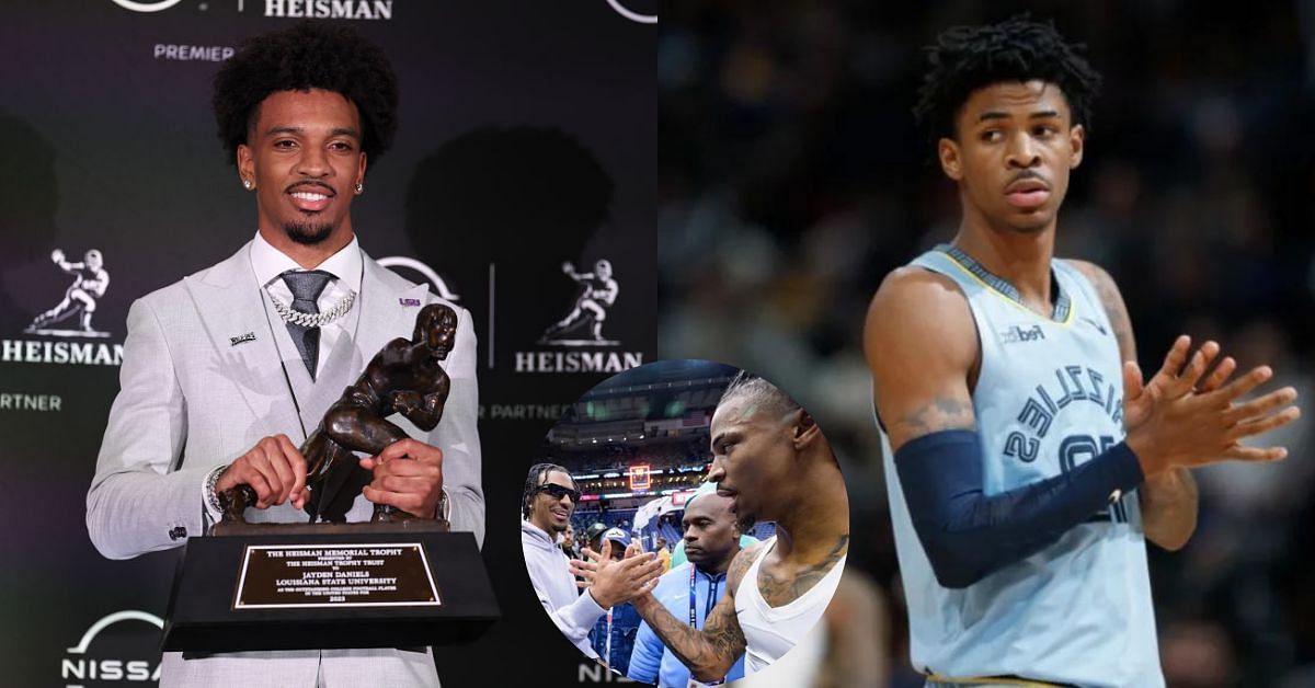 WATCH: Heisman winner Jayden Daniels receives a signed jersey from $50,000,000 worth Memphis Grizzlies superstar Ja Morant