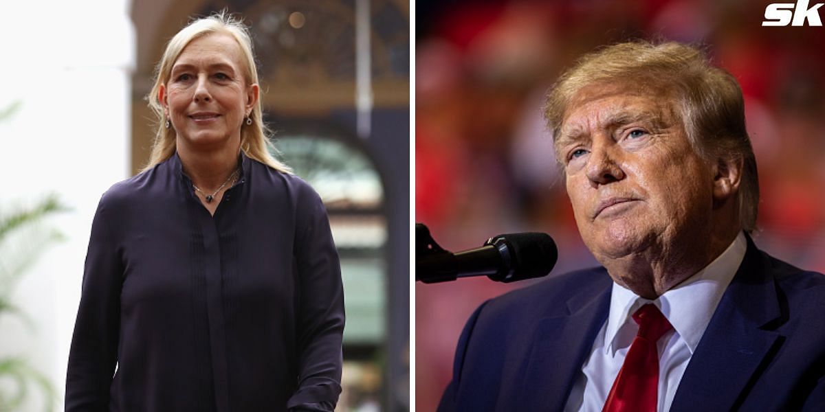 Martina Navratilova (L) and Donald Trump (R)