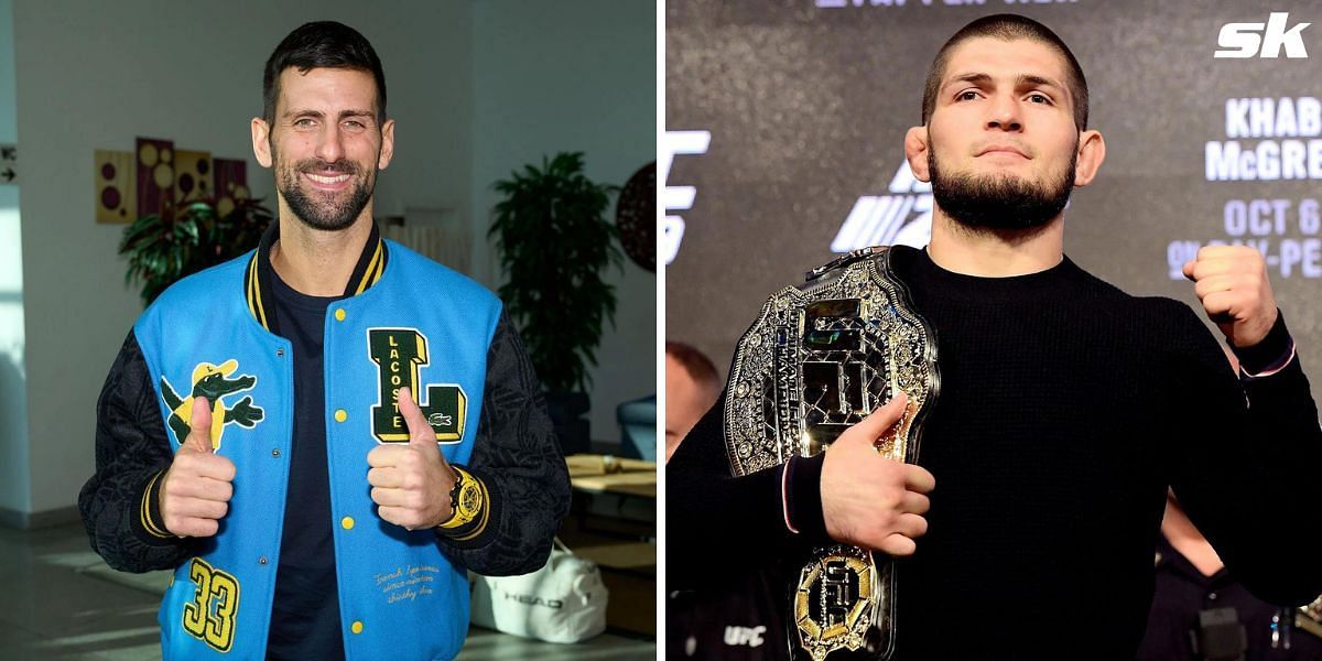 Novak Djokovic meets former MMA fighter Khabib Nurmagomedov during ...