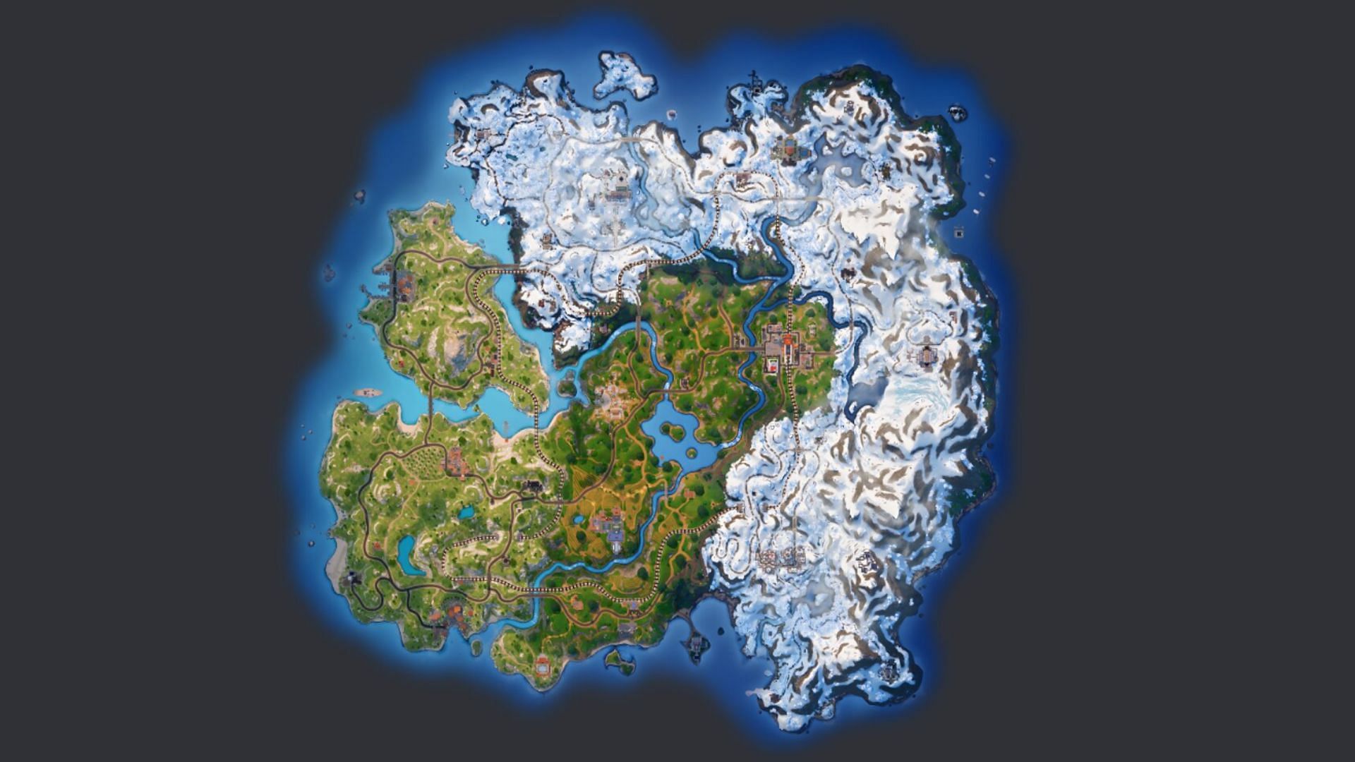The new Chapter 5 map provides players with a new playground (Image via Fortnite.gg)
