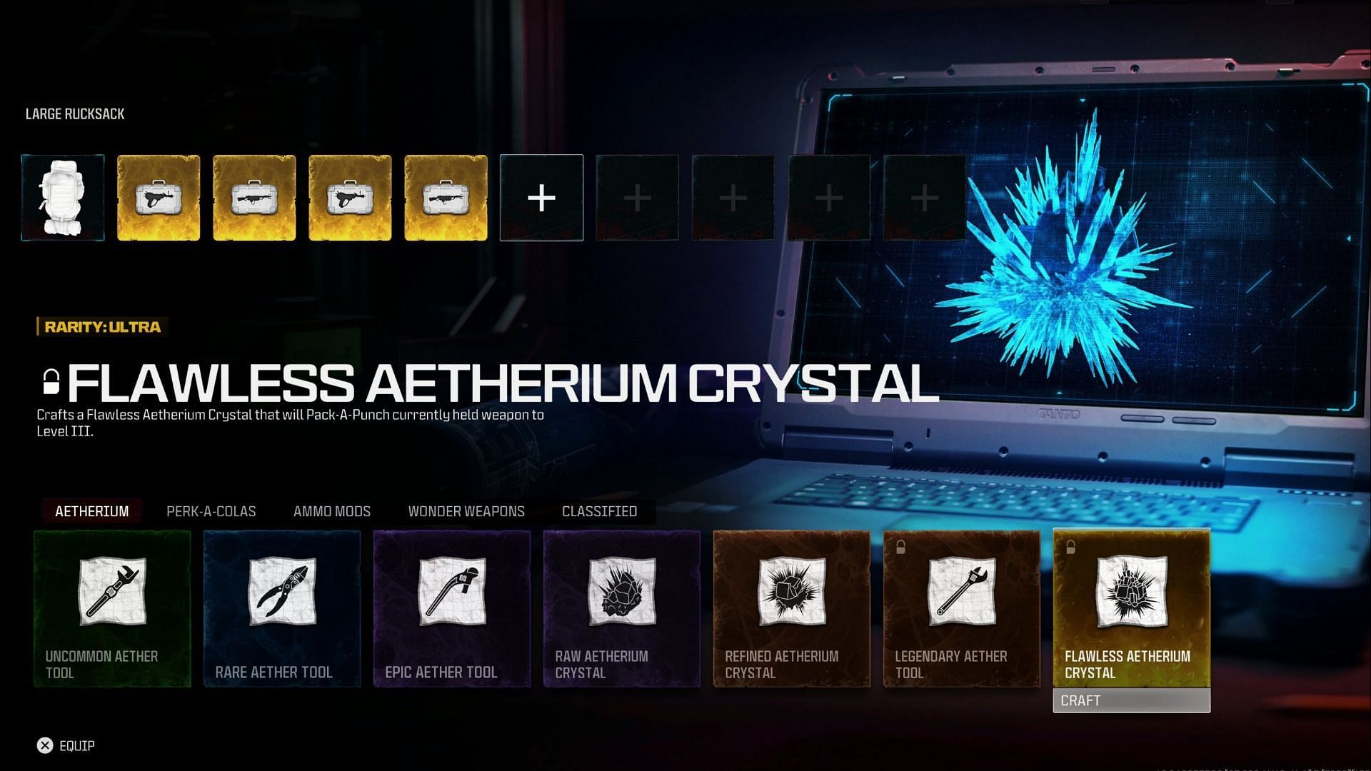 Flawless Aetherium Crystal Schematic in MW3 Zombies (Image via Activision)
