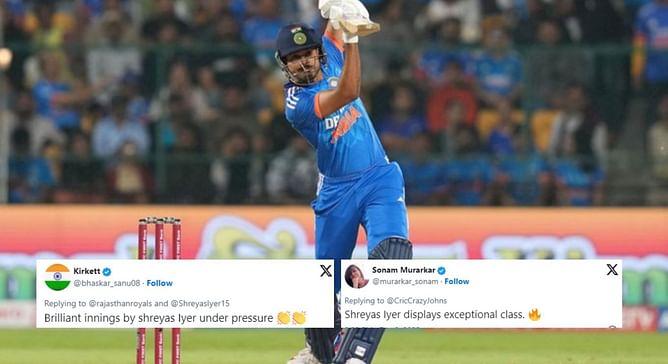 "Brilliant innings by Shreyas Iyer under pressure" - Fans react as Iyer scores 53 off 37 balls in IND vs AUS 5th T20I