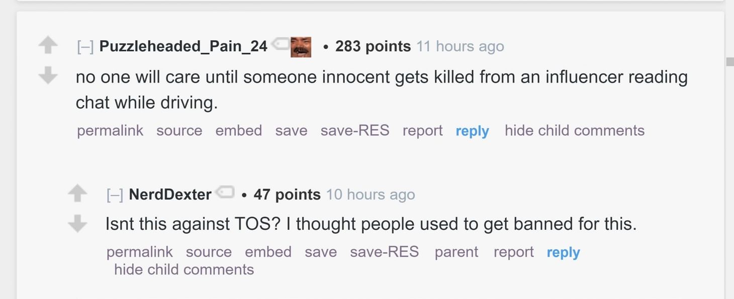 "No one will care until someone innocent gets killed" Twitch streamer