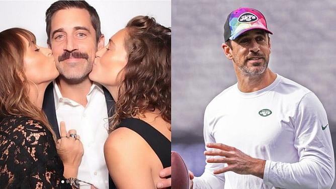 Aaron Rodgers’ teammate dubs Morgan Beau and Riawna Capri ‘Achilles Angels’ with pair spotted kissing Jets star on 40th birthday