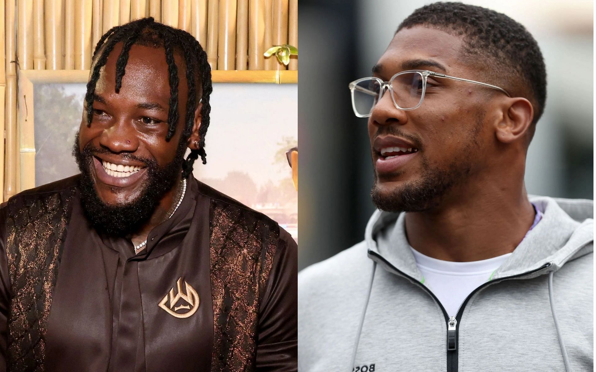 Deontay Wilder (L), and Anthony Joshua (R).
