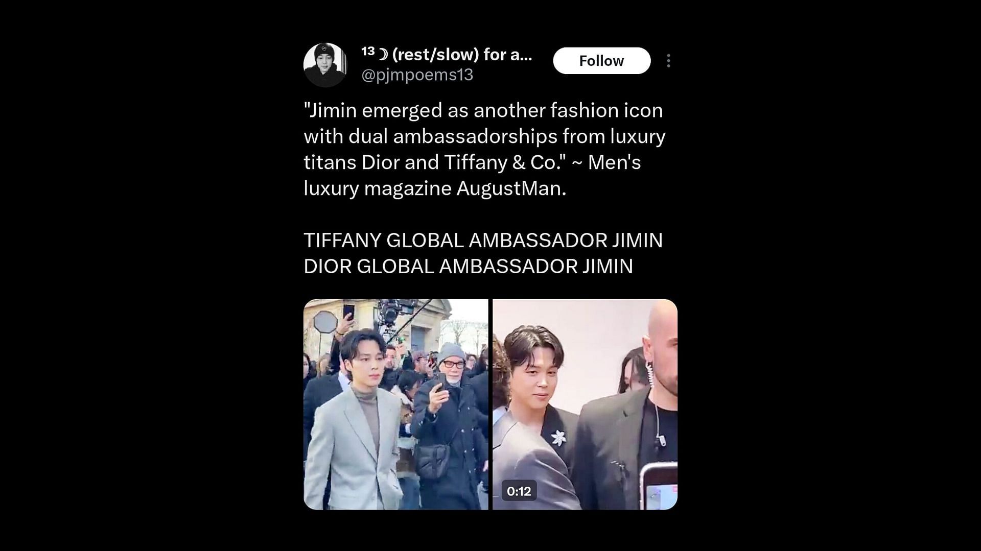 Fans react as Dior &amp; Tiffany &amp; Co ranks one of the 10 Best Fashion Collaborations Of 2023 That Redefined Style by AUGUSTMAN (Image via X)