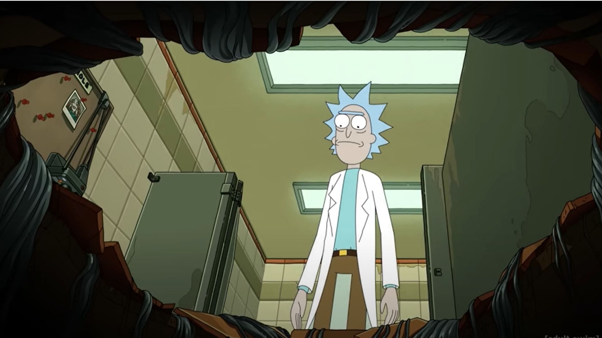Rick did not jump into the Fear Hole (Image via Adult Swim)