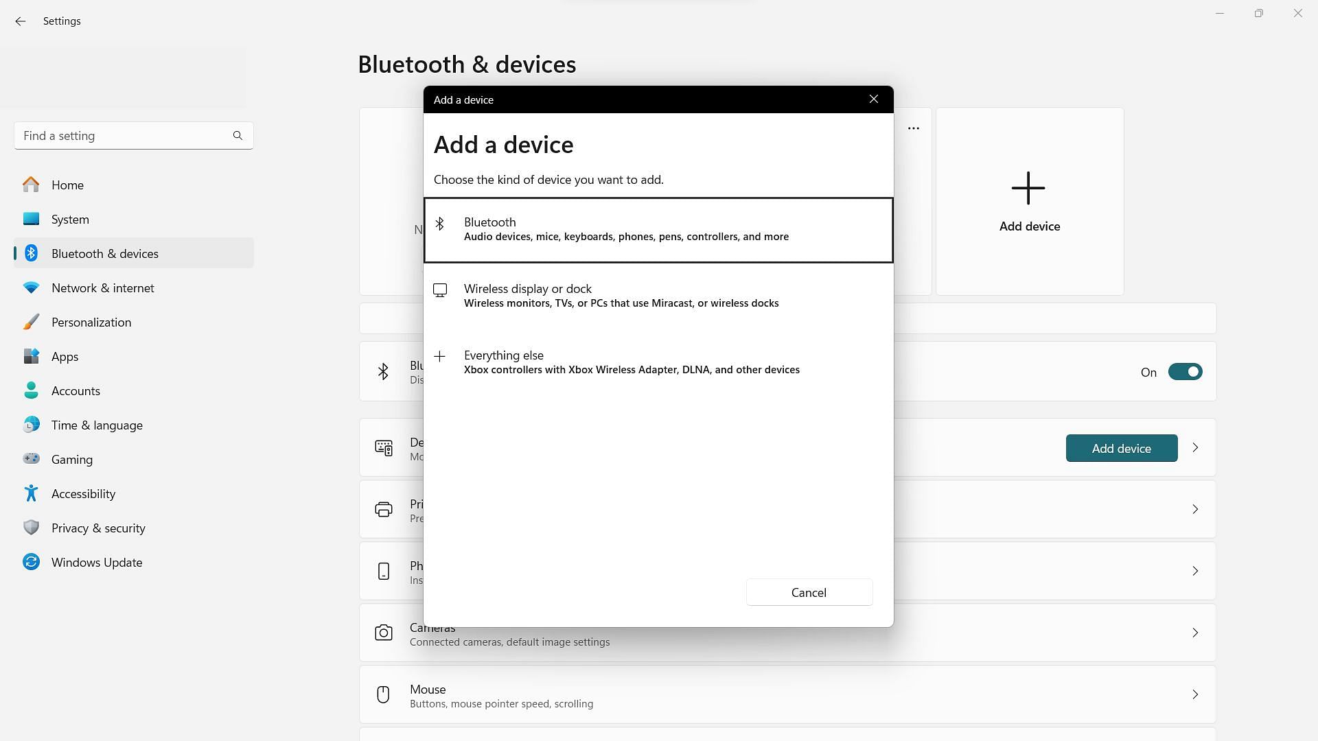 The Bluetooth connections list in Windows (Image via Sportskeeda)