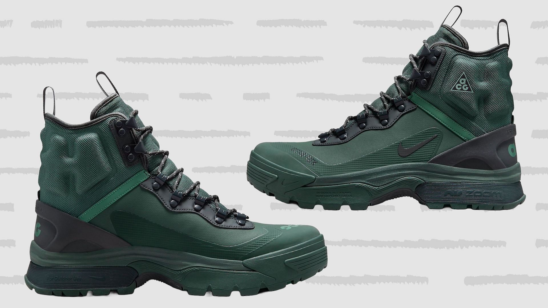 Side view of the Nike ACG Air Zoom Gaiadome Gore-Tex &ldquo;Vintage Green&rdquo; sneakers ( Image via Nike)