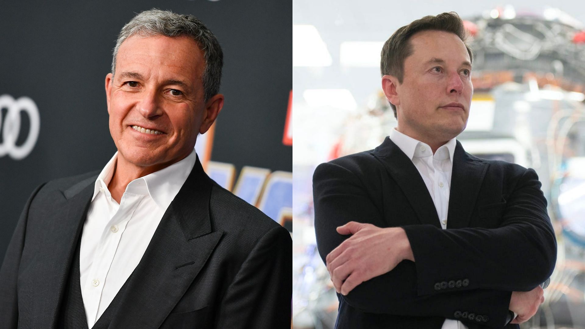 The clash between (L) Bob Iger and (R) Elon Musk has been going on for a while now (Images via IMDb)