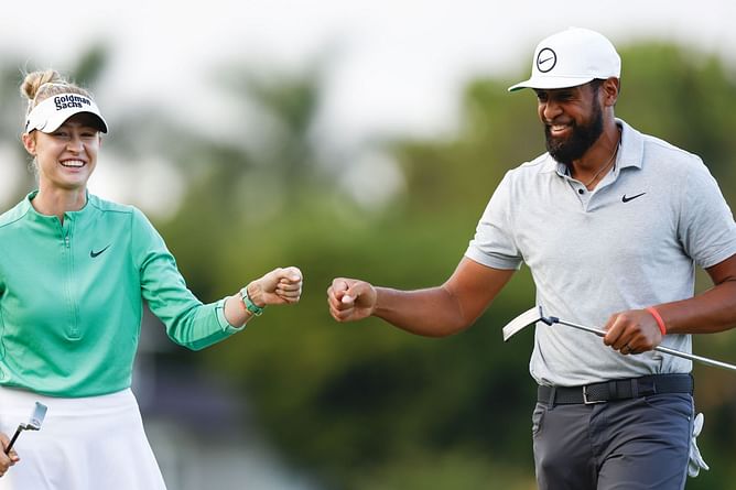 What time will Tony Finau and Nelly Korda tee off for the Final Round at the 2023 Grant Thornton Invitational?