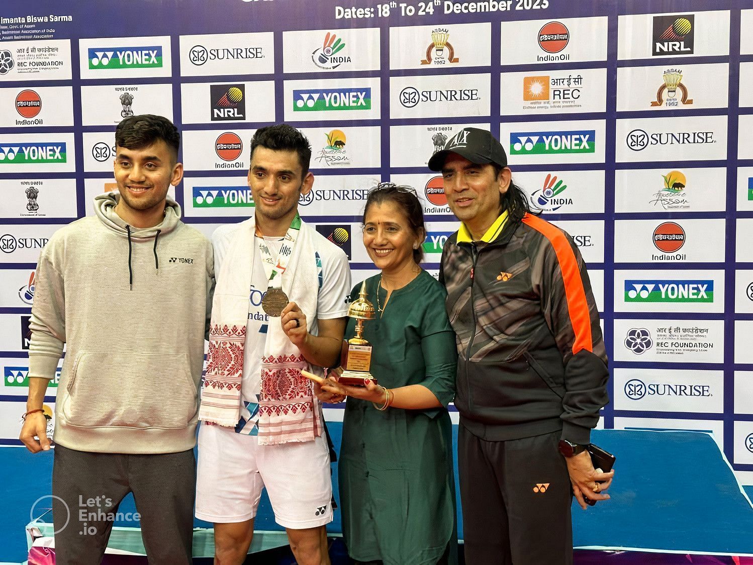 Chirag Sen with his family after winning the men