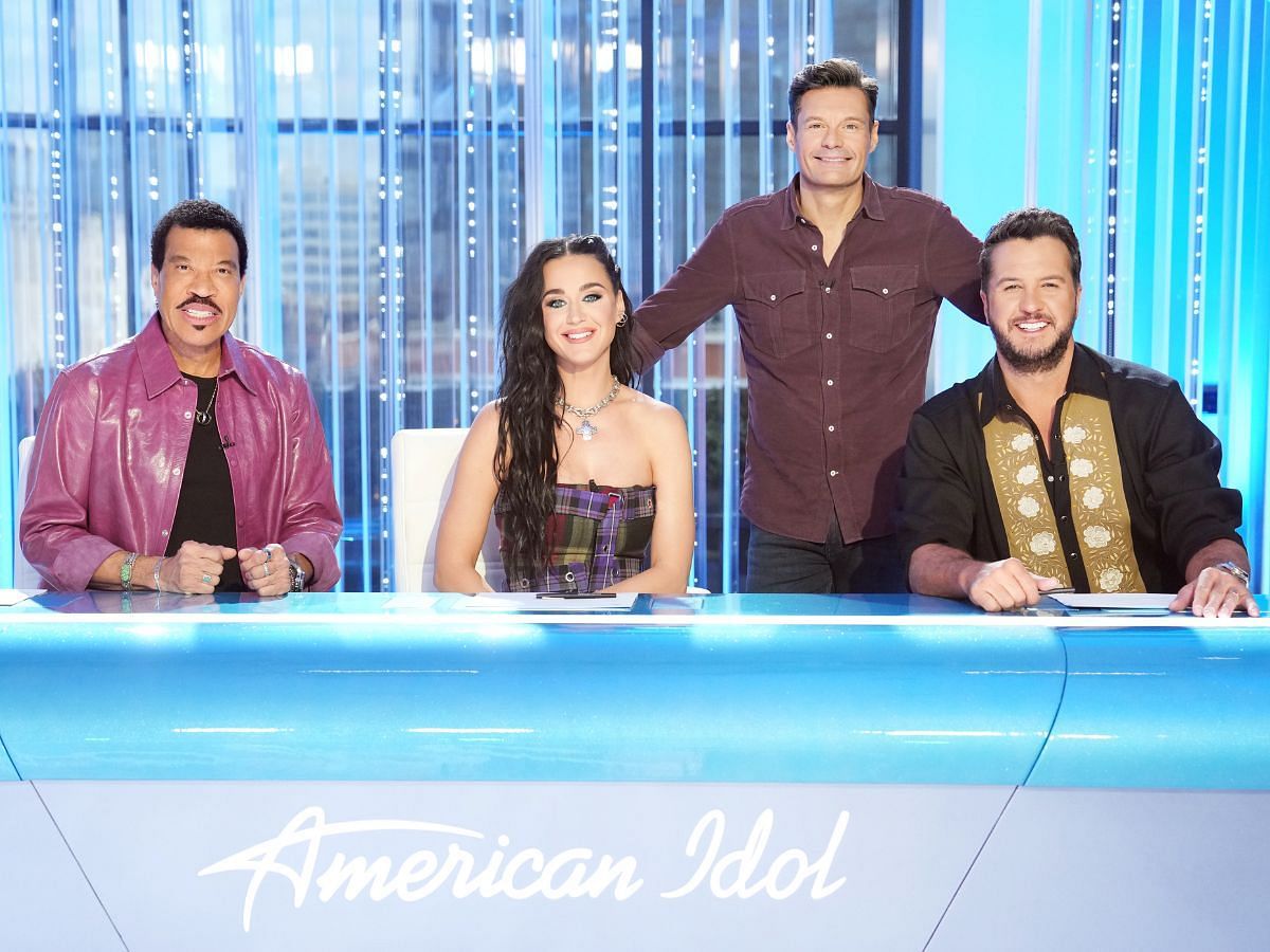 Lionel Richie, Katy Perry, Ryan Seacrest and Luke Bryan on American Idol (Image via ABC/Eric McCandless)