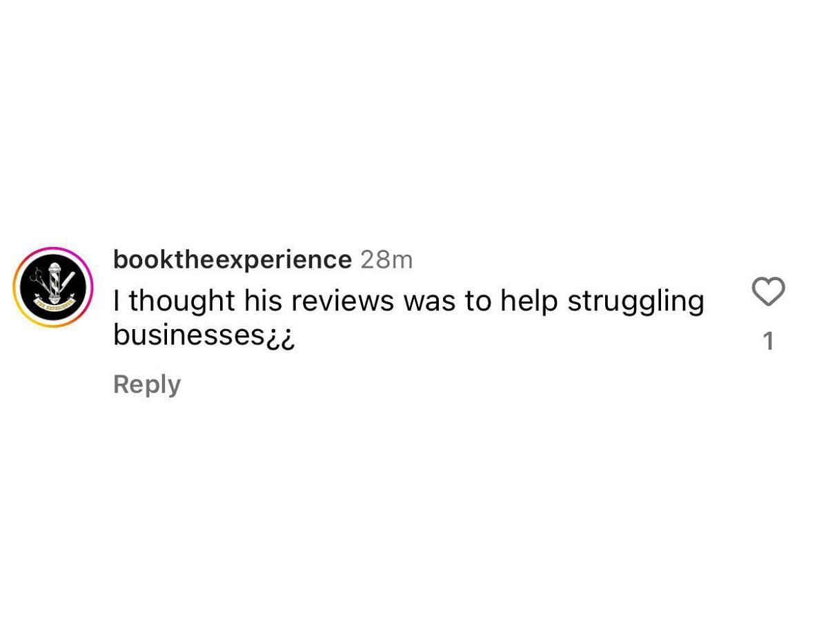 Netizens question Keith&#039;s reviews (image via @booktheexperience on Instagram)