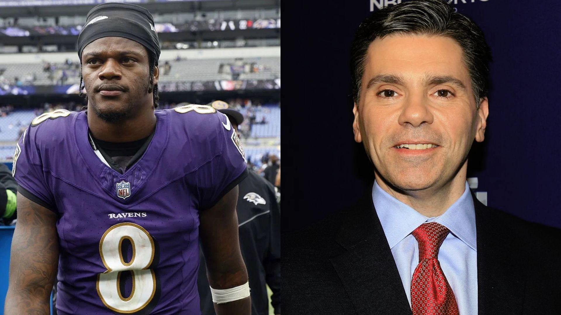 Baltimore Ravens quarterback Lamar Jackson and NBC Sports