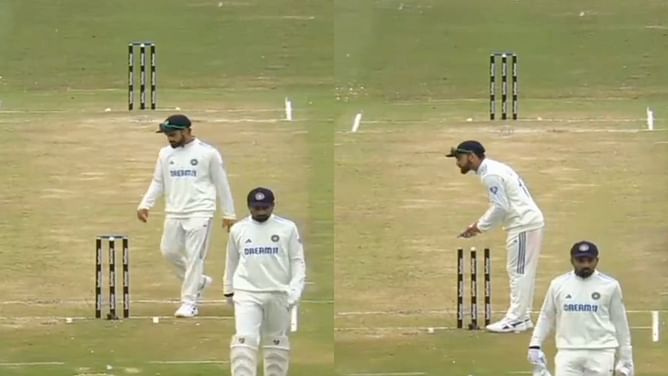 [Watch] Virat Kohli changes India's luck by swapping bails 5 balls before Jasprit Bumrah breaks big partnership