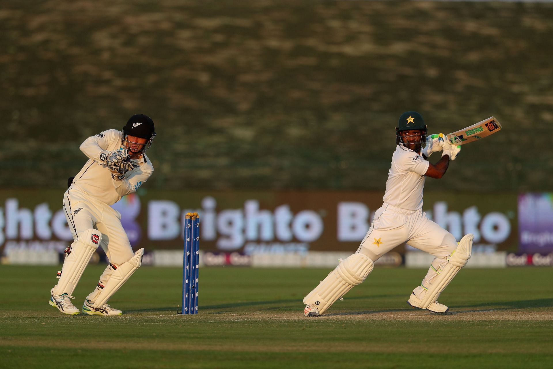 Asad Shafiq in action for Pakistan against New Zealand.