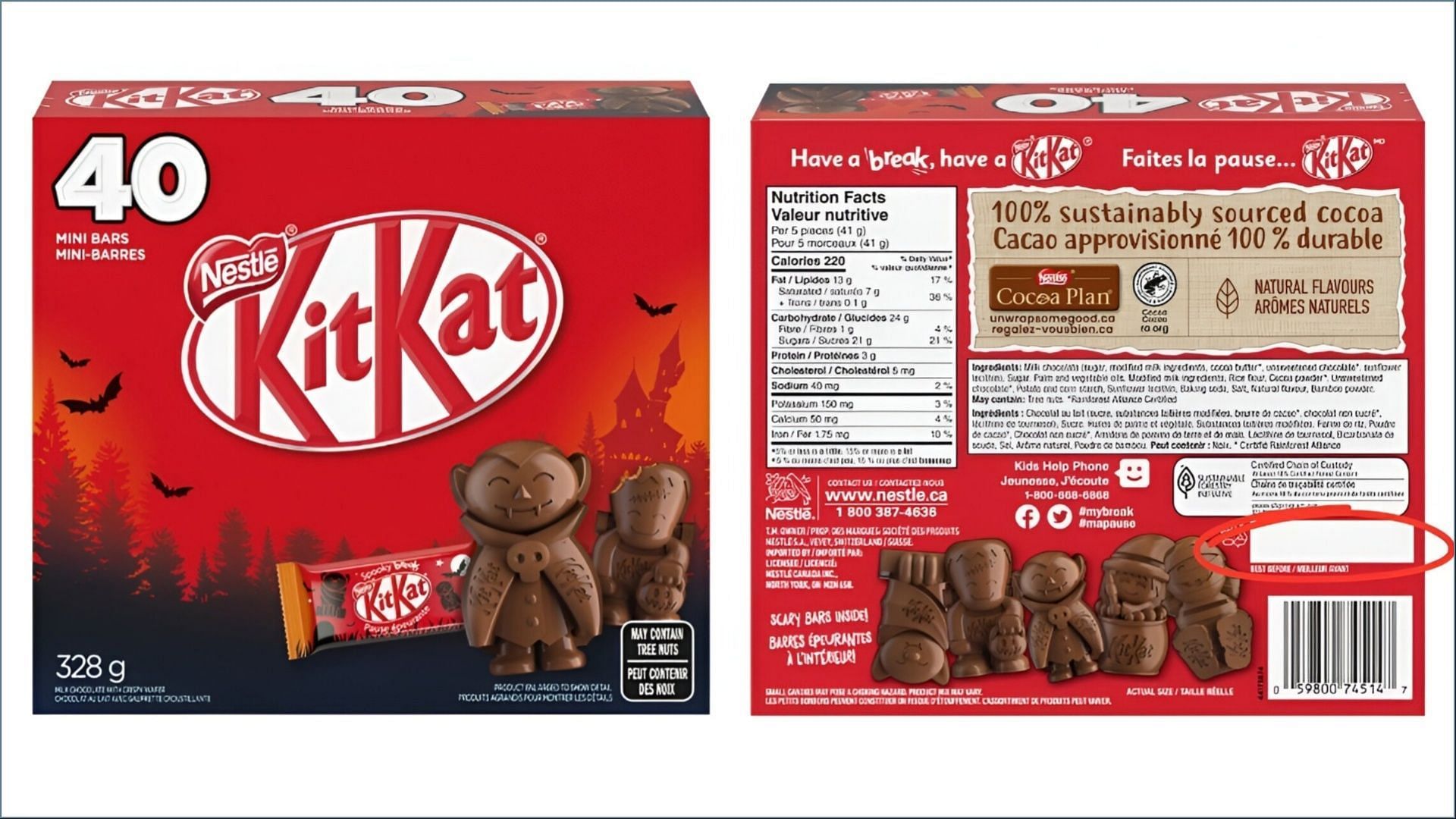 The recalled chocolate bar products came with best-before dates of 2024 (Image via Nestl&eacute; Canada)