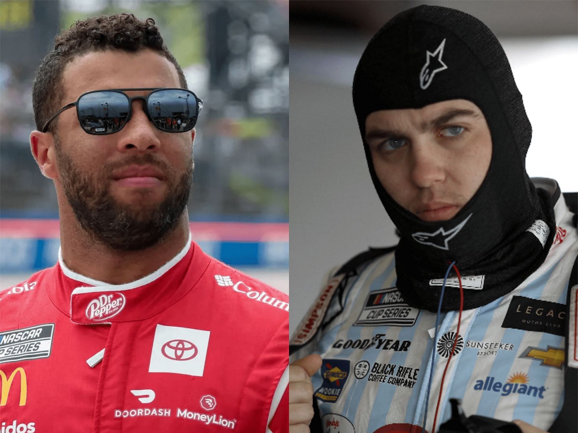 (L-R) NASCAR Cup Series drivers Bubba Wallace and Noah Gragson