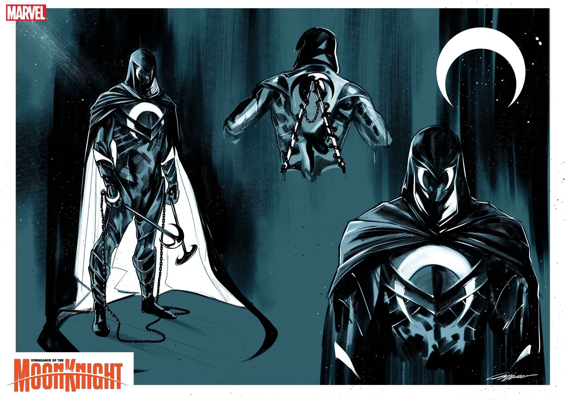 The new Knight is also going to have a black cowl (Image via Marvel Comics)