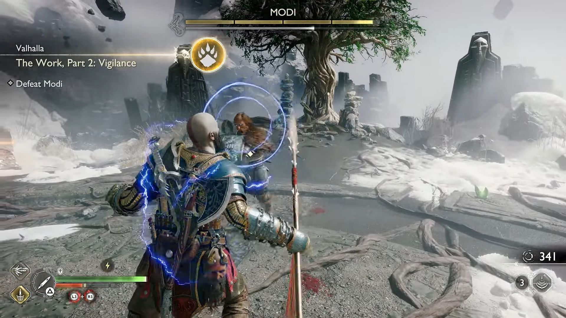 Modi peut assommer Kratos (Image via YouTube/VGS || Sony Interactive Entertainment)