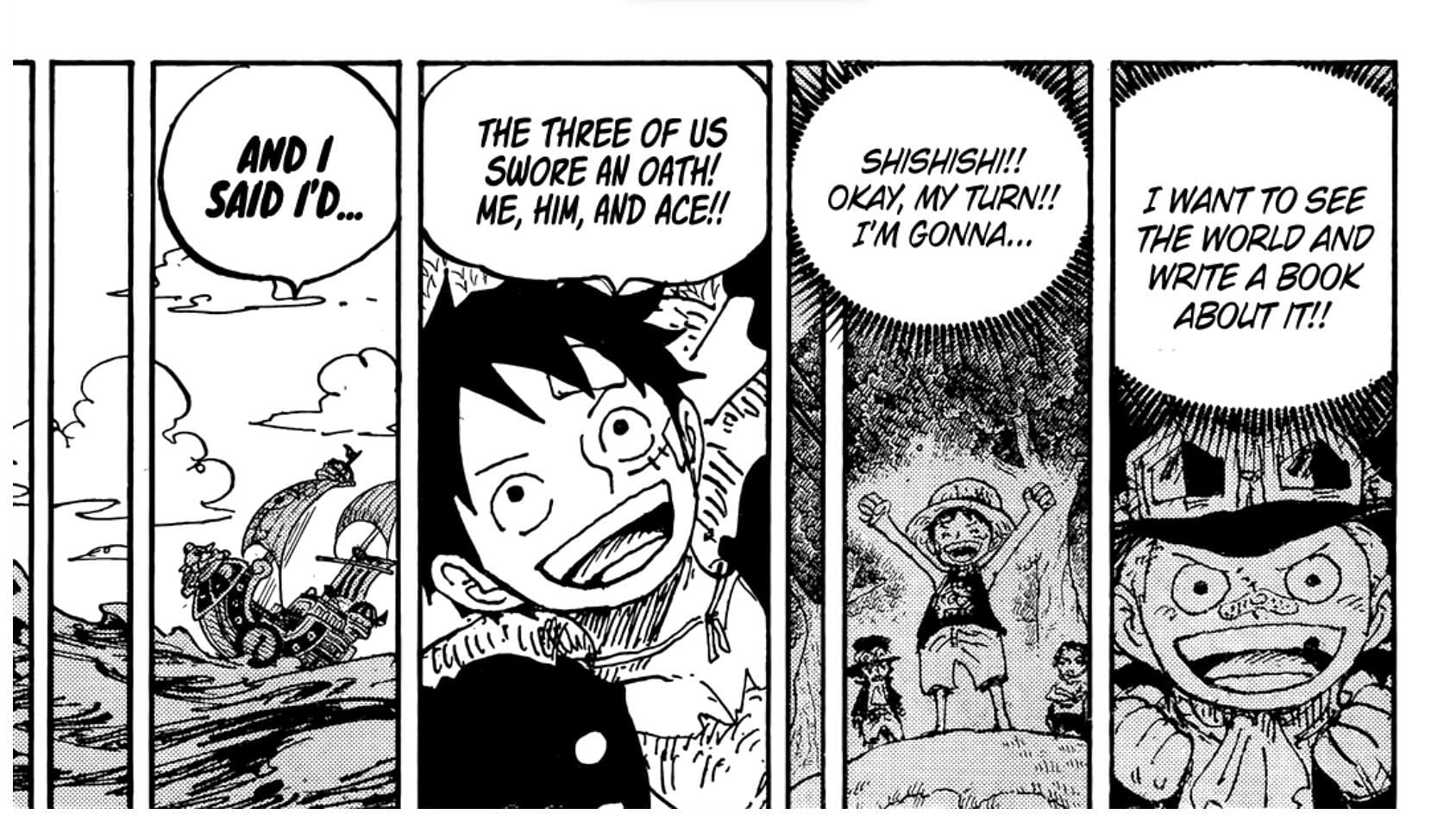 Luffy talking about his dream (Image via Shueisha/Eiichiro Oda)