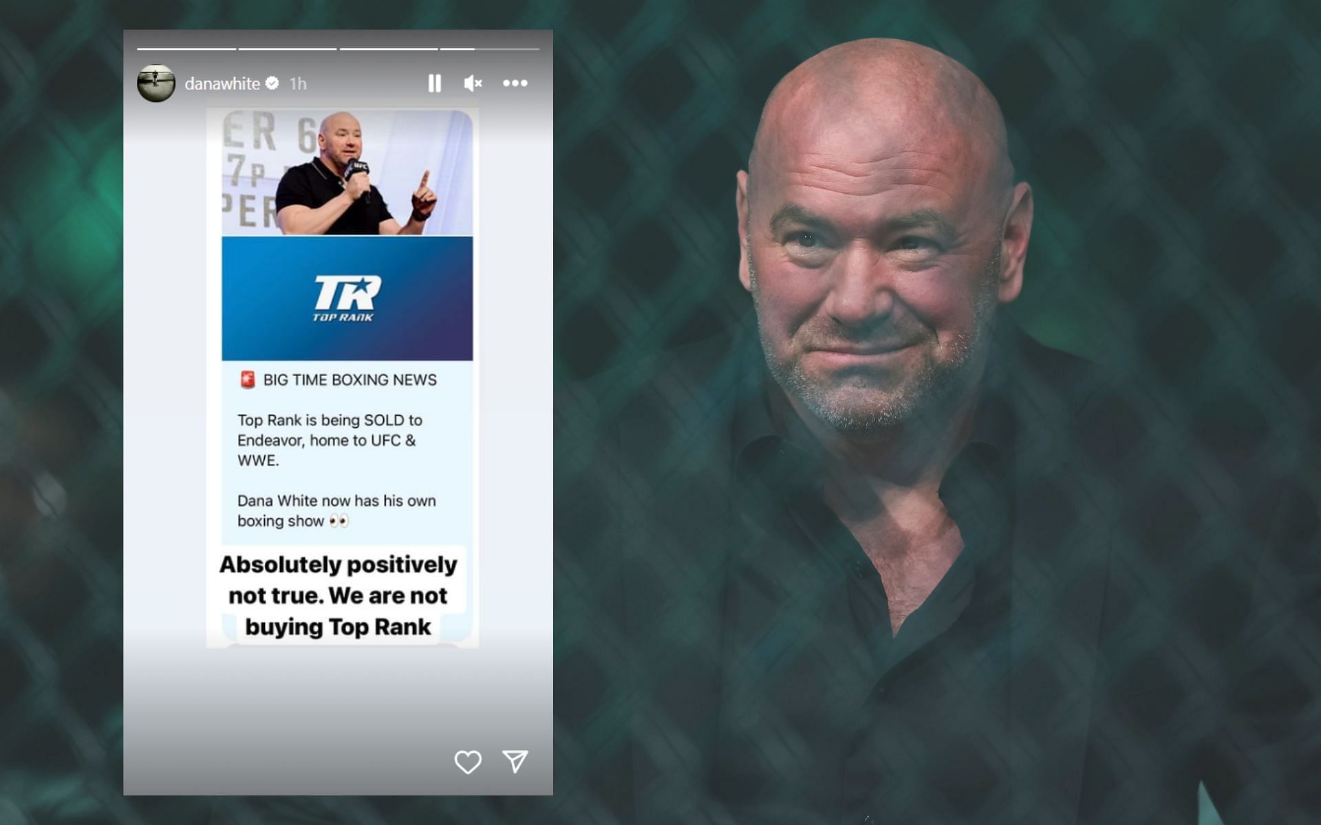 Dana White&#039;s comment on Top Rank-Endeavor rumor [Via Dana White&#039;s Instagram]