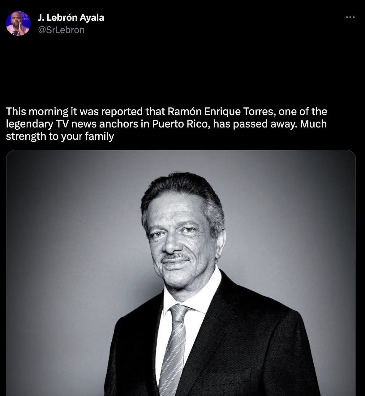 Social media users mourn the passing away of Ramon Enrique Torres(Image via Twitter)