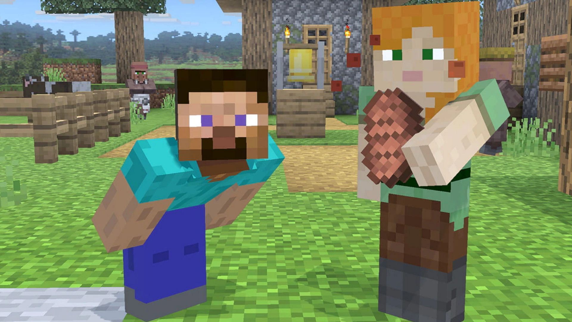 Steve and Alex&#039;s origins in Minecraft are shrouded in mystery (Image via Mojang)