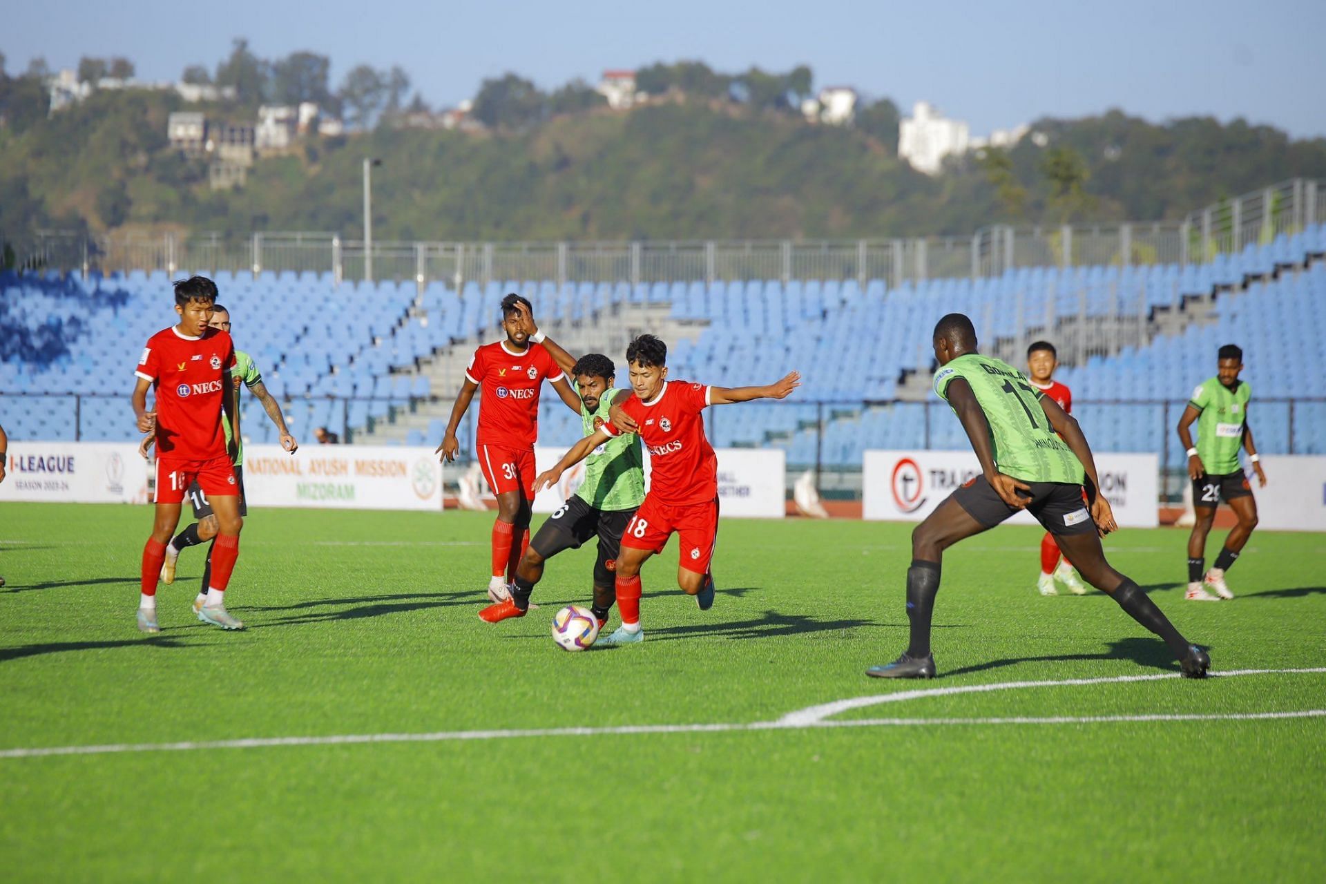 A snap from Aizawl FC vs Gokulam Kerala FC match (Image via I-League Twitter)