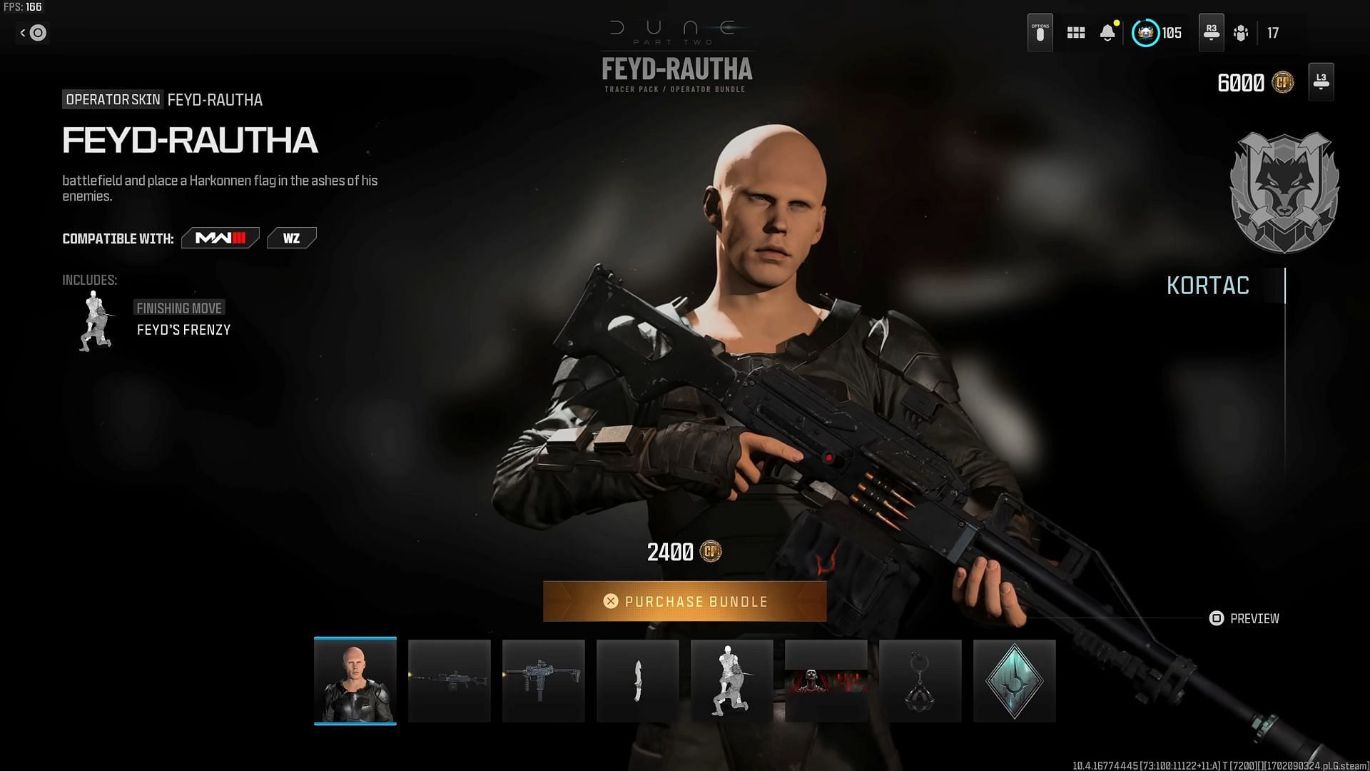 Feyd Rautha Operator bundle in Warzone and MW3 (Image via Activision and YouTube/@Tridzo)