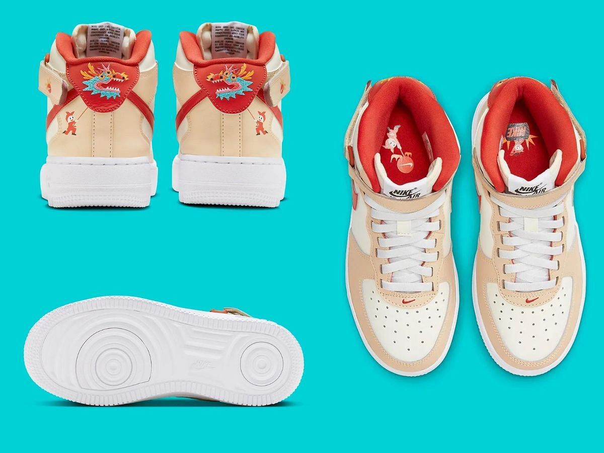 Nike Air Force 1 Mid &ldquo;Year of the Dragon&rdquo; sneakers (Image via Sneaker News)