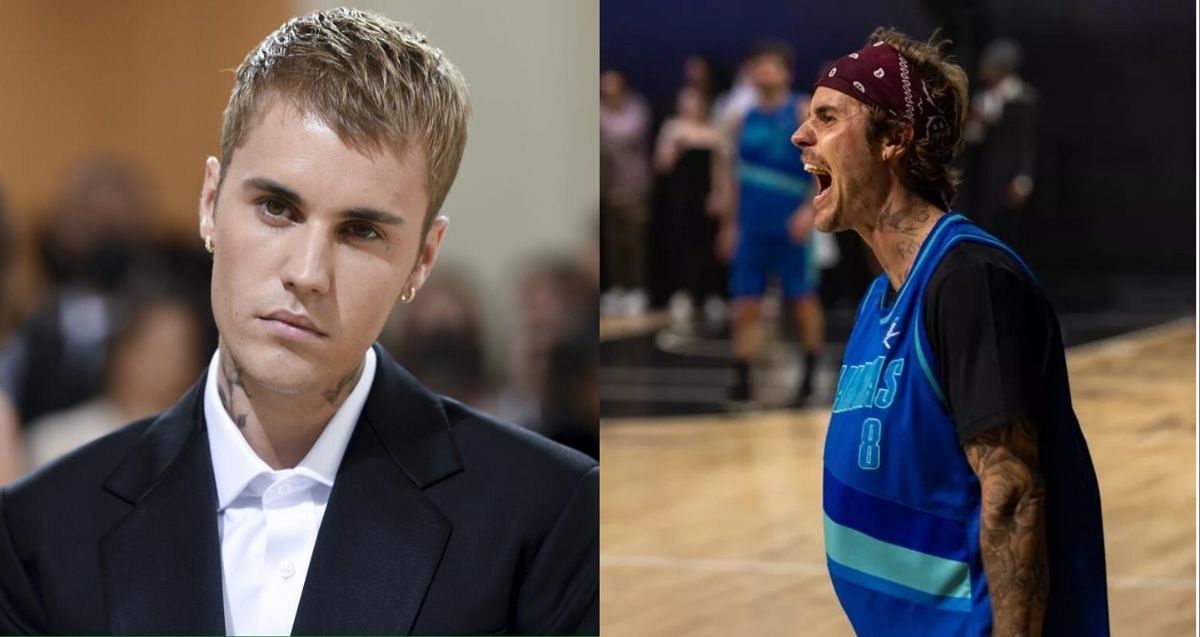 Justin Bieber shows off his basketball skills