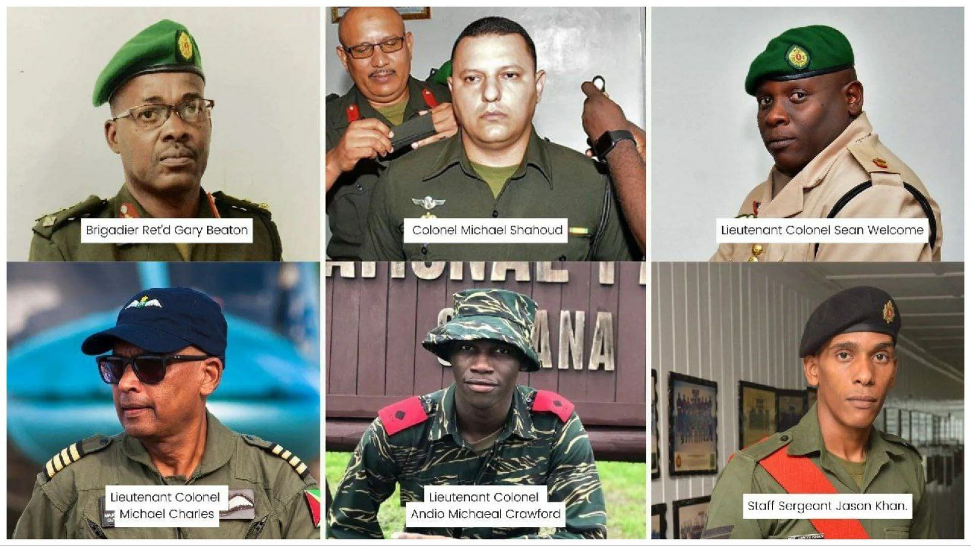 Pictures of six of the missing personnel (Image via X/@BenFRubinstein)