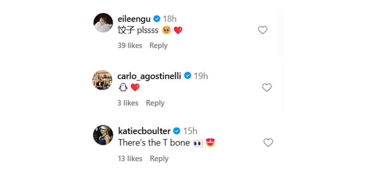 Comments on Emma Raducanu&#039;s Instagram post