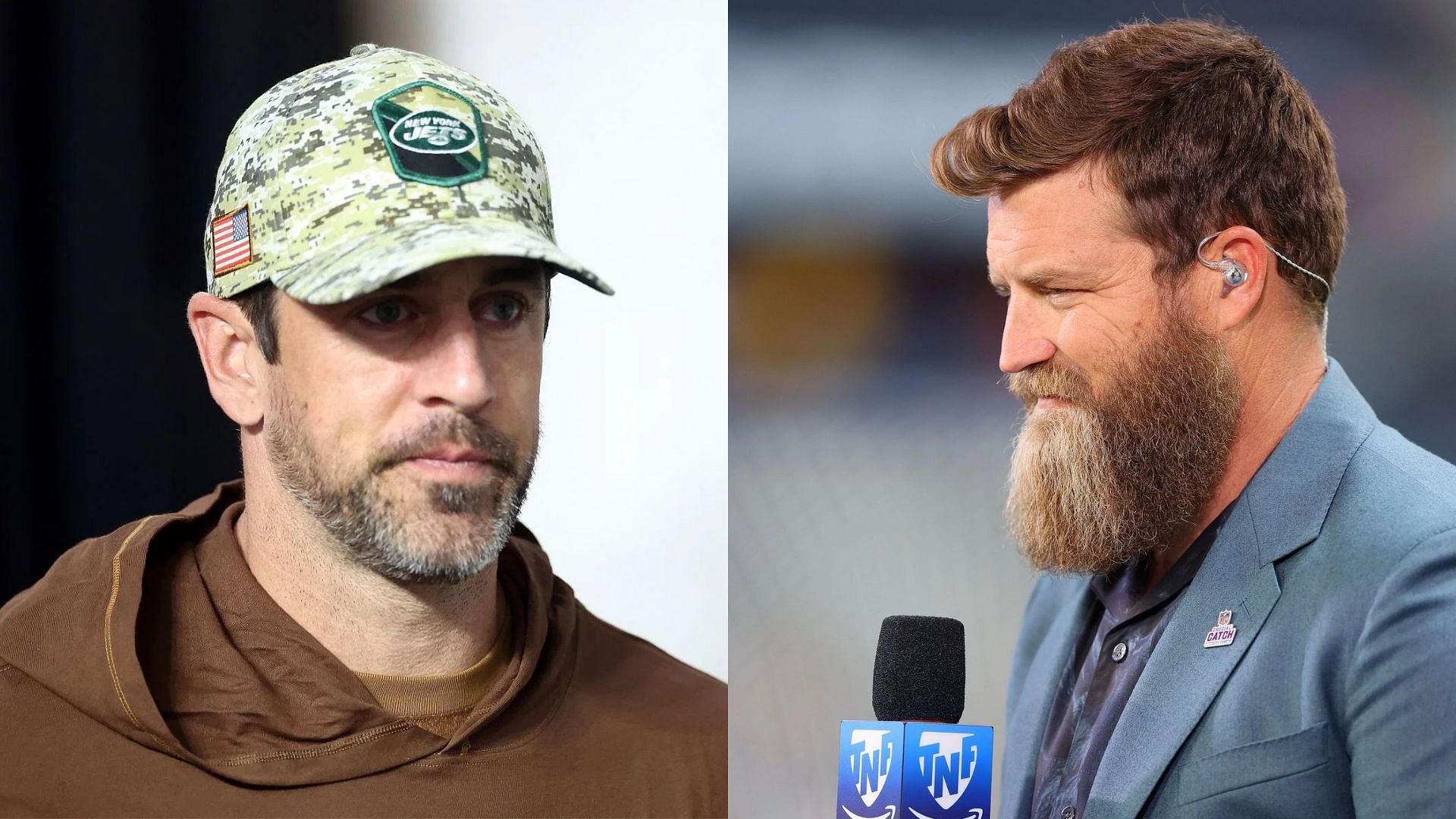 Ryan Fitzpatrick joking about Aaron Rodgers on the TNF pregame show