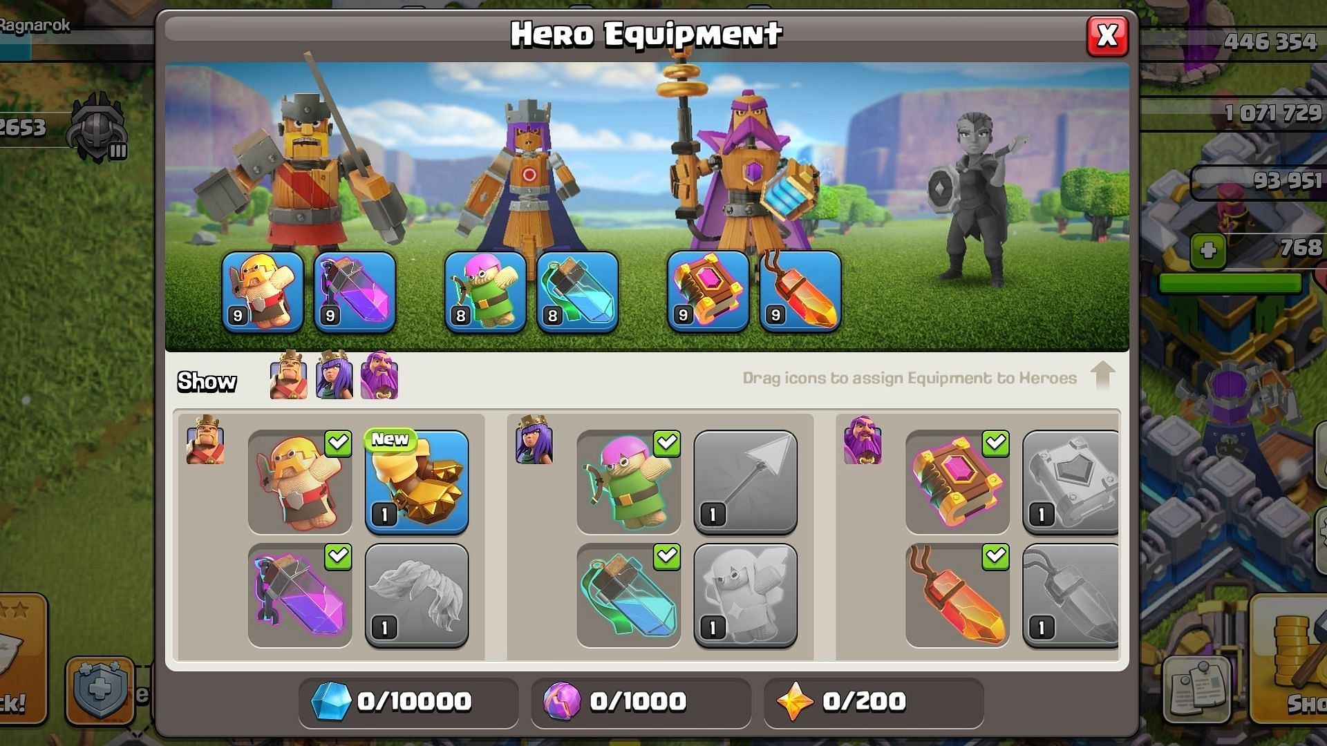Upgrade your Clash of Clans Hero equipment (Image via Supercell)