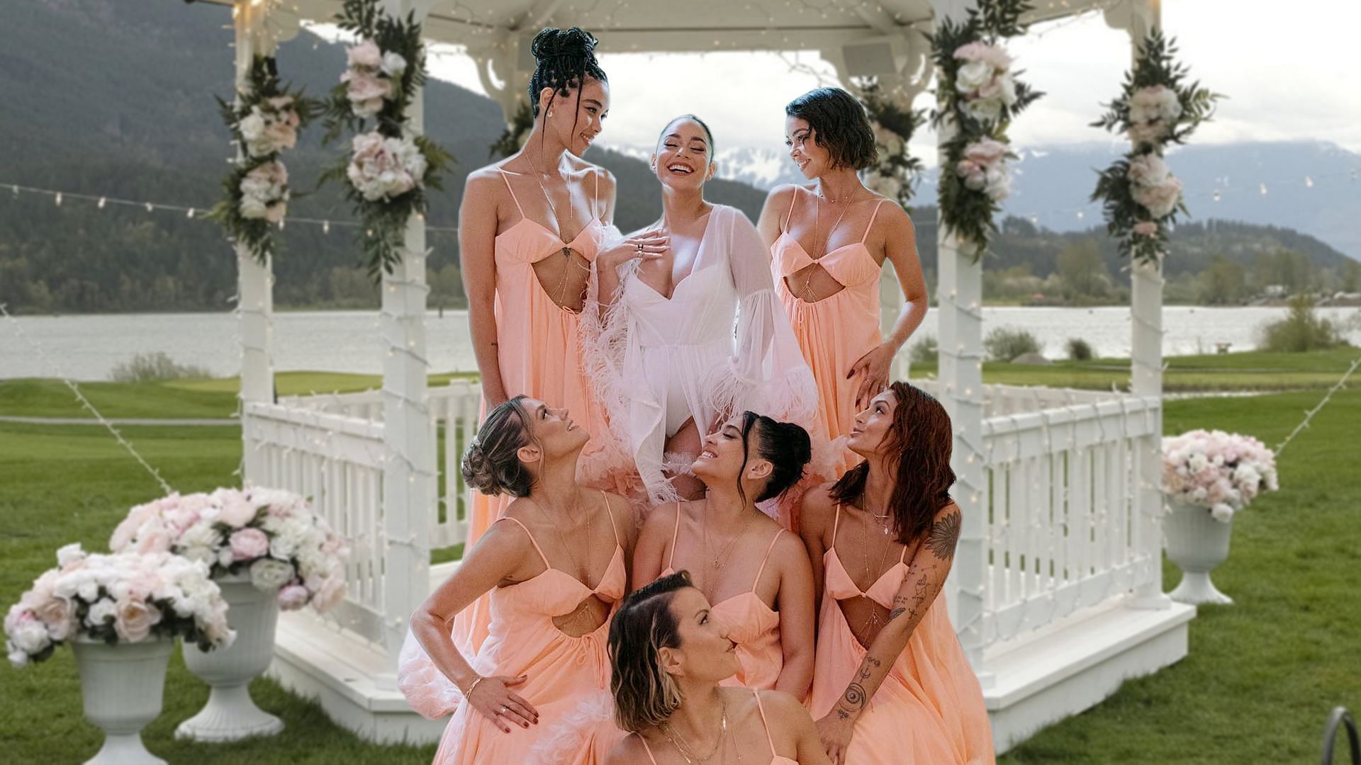 Vanessa Hudgens with her bridesmaids