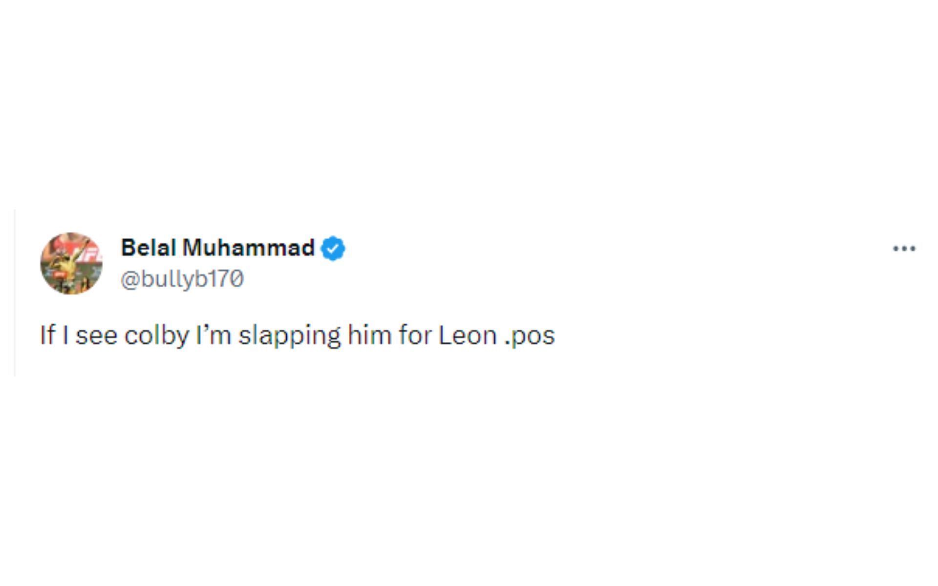 Belal Muhammad&#039;s tweet regarding Covington