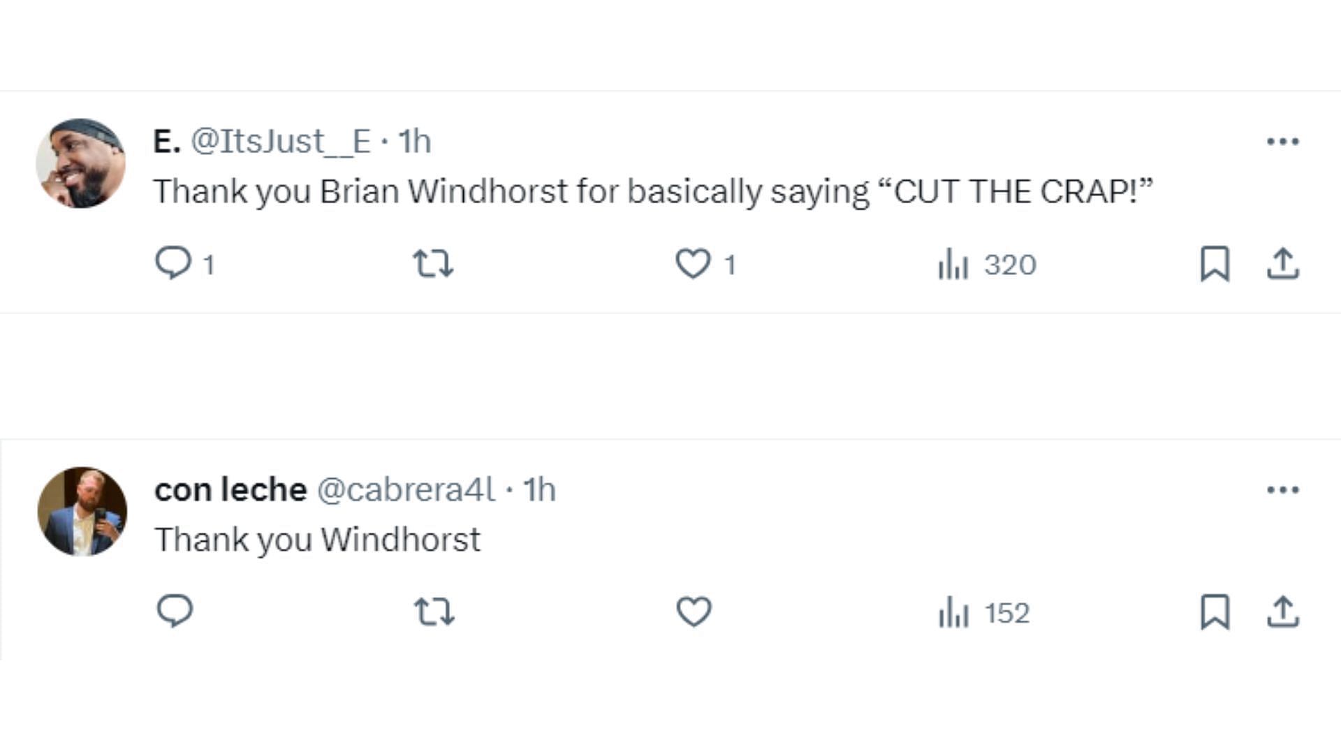 Some other fans agree with Brian Windhorst.