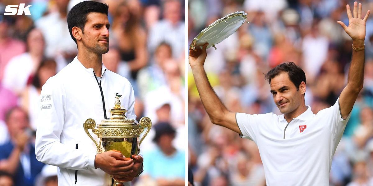 Novak Djokovic (L) and Roger Federer