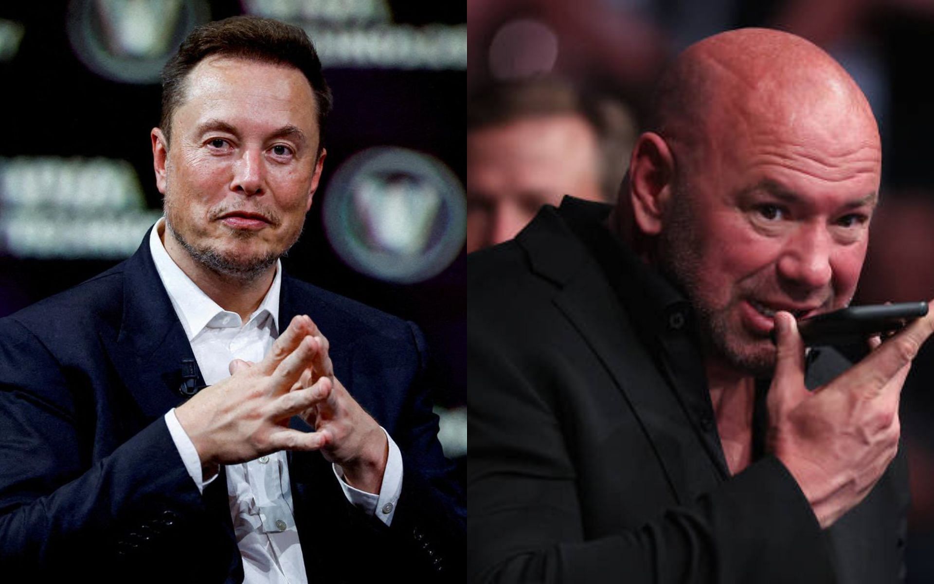 Elon Musk (left) and Dana White (right) (Image credits @danawhite on Instagram and @Travis_in_Flint on X)
