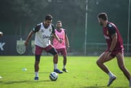Oswaldo Alanis in training for Hyderabad FC. (HYD)
