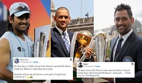 "Beginning of Golden Era of Indian cricket"- Fans pay tribute to MS Dhoni on 19th anniversary of his international cricket debut