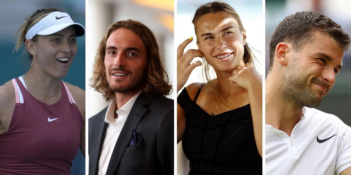 (From L-R) Paula Badosa, Stefanos Tsitsipas, Aryna Sabalenka and Grigor Dimitrov