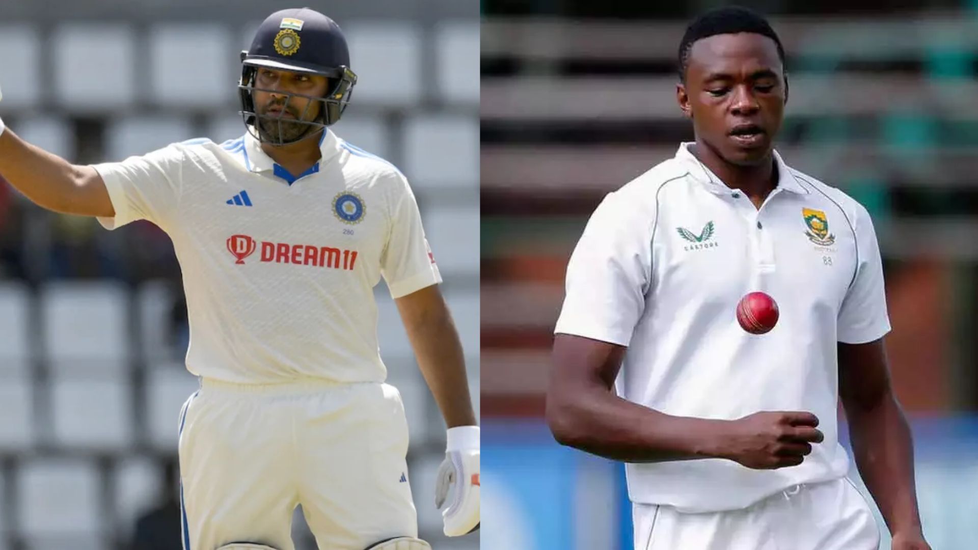 Rohit Sharma (L) &amp; Kagiso Rabada (P.C.:X)